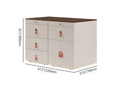 Modern White Dresser with 12 Drawers and Tempered Glass Top Dimensions