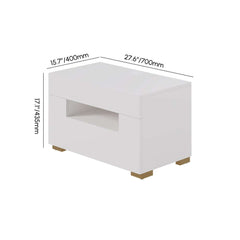 Modern White Engineered Wood Nightstand With USB Ports Dimensions