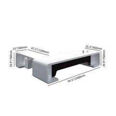 Modern White Executive Desk with Stainless Steel Base Dimensions