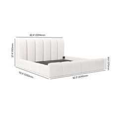 Modern White Faux Leather Bedroom Set with Two-Drawer Storage Dimensions