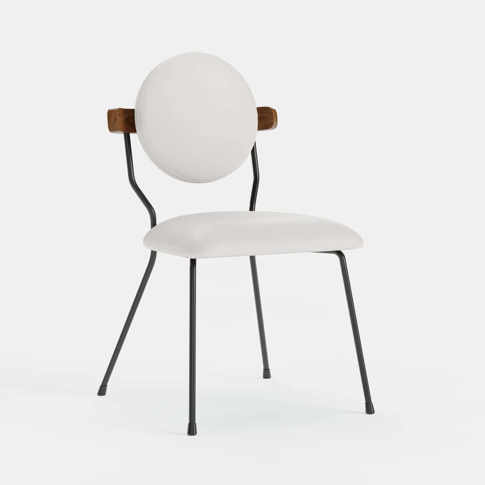 Modern White Faux Leather Dining Chairs Set of 2