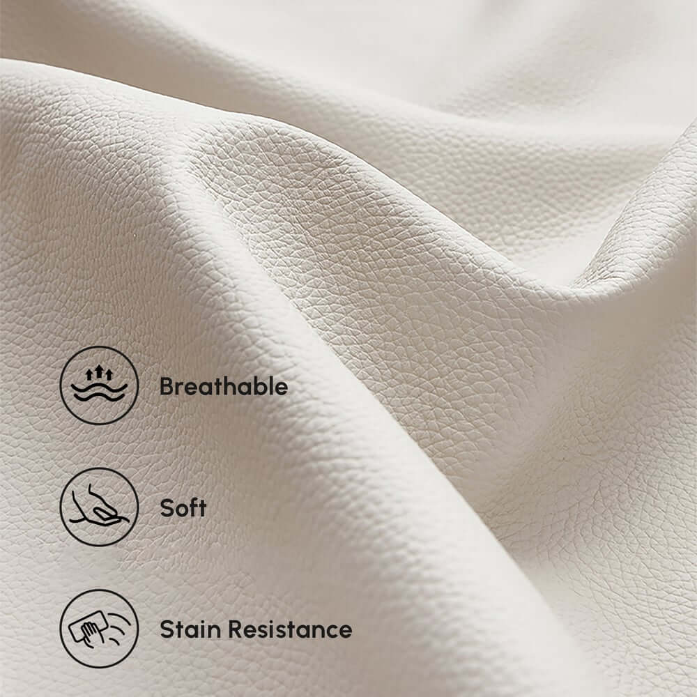 Modern White Faux Leather Sofa Set With Gold Legs