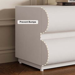 Modern White Faux Leather TV Stand With 8 Drawers