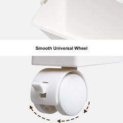 Modern White Freestanding Mobile Storage Cart with 3 Shelves