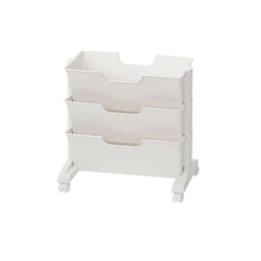 Modern White Freestanding Mobile Storage Cart with 3 Shelves