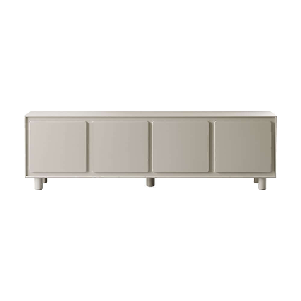 Modern White Freestanding TV Stand With Cabinets
