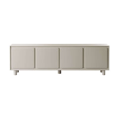 Modern White Freestanding TV Stand With Cabinets