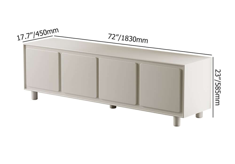 Modern White Freestanding TV Stand With Cabinets Dimensions