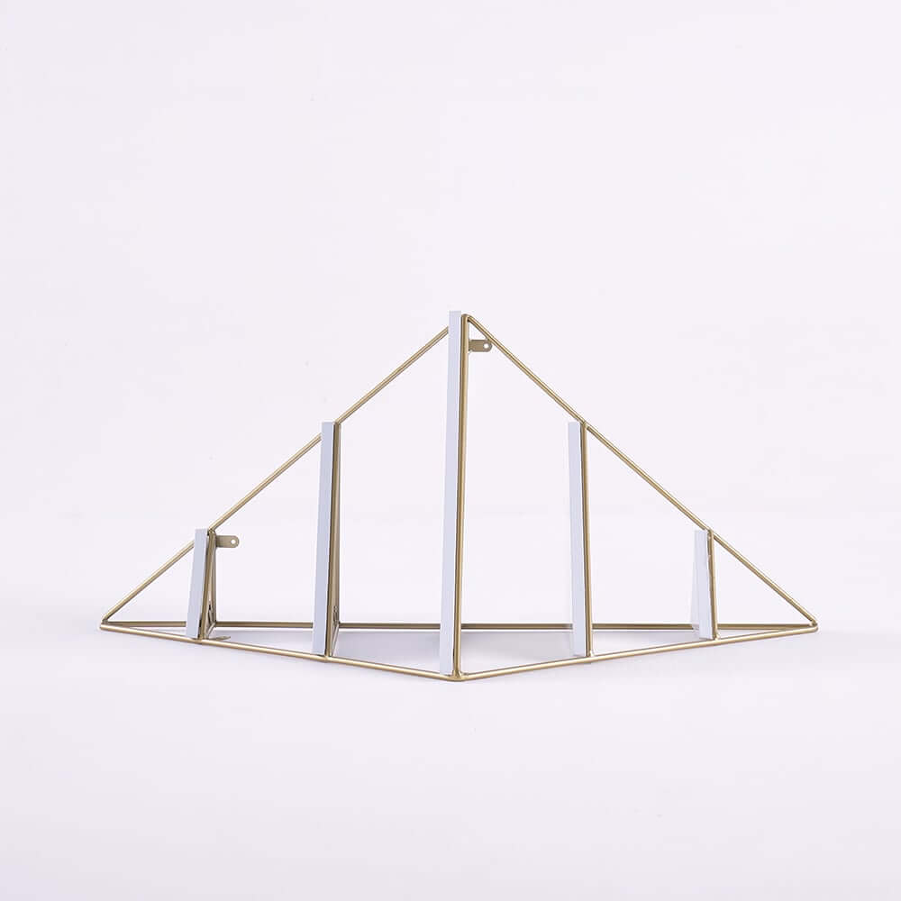 Modern White & Gold 5-Tier Wall-Mounted Corner Shelf