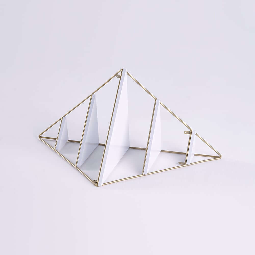Modern White & Gold 5-Tier Wall-Mounted Corner Shelf