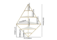 Modern White & Gold 5-Tier Wall-Mounted Corner Shelf Dimensions