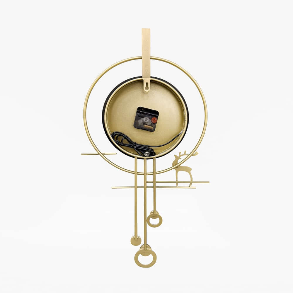 Modern White & Gold Iron Wall Clock with Geometric Design