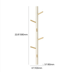 Modern White & Gold Metal Floating Garment Rack with Hooks Dimensions