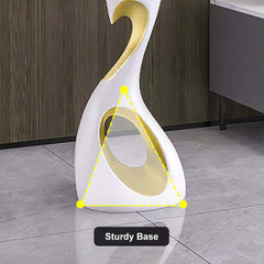 Modern White & Gold Resin Side Table With Tray Top