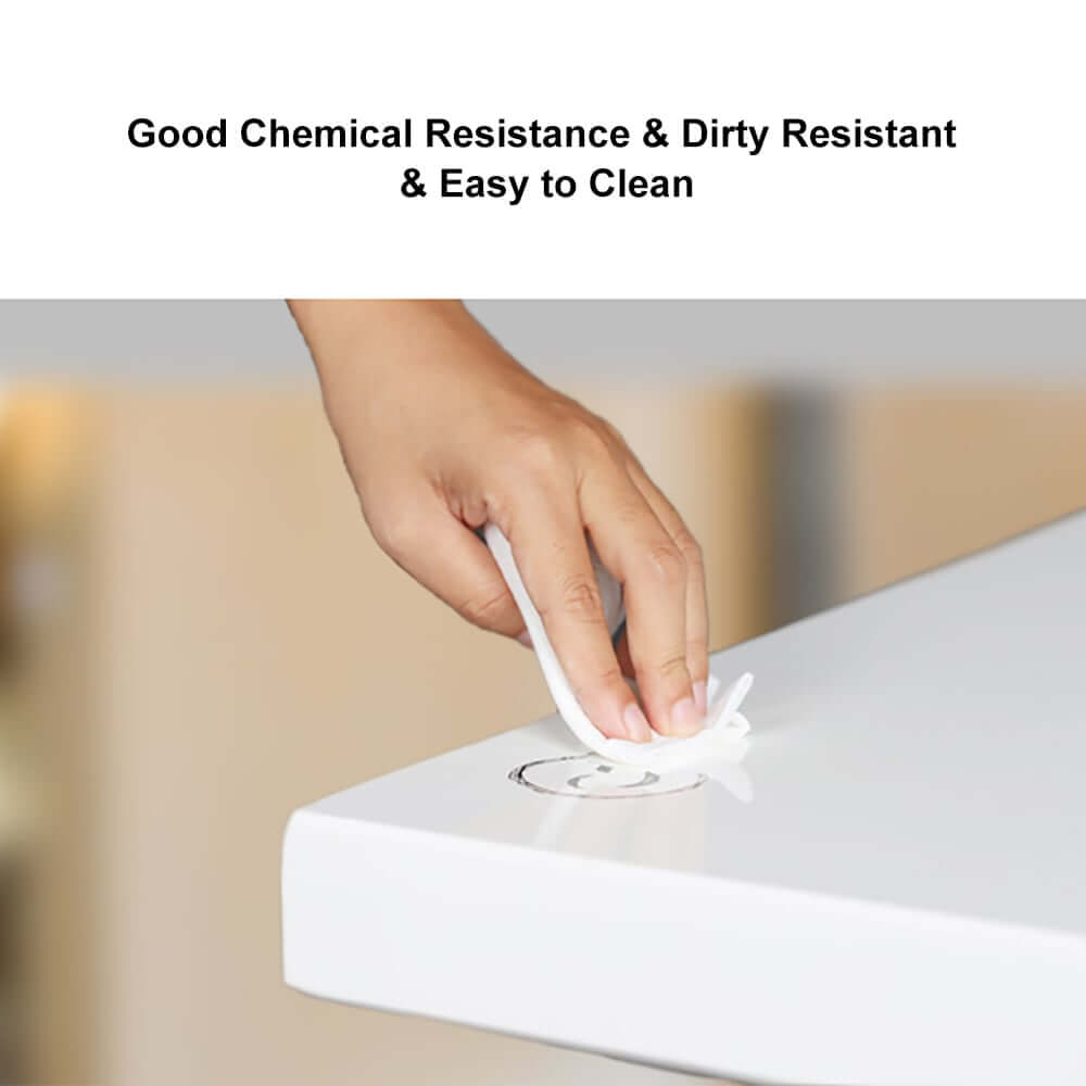 Modern White & Gold Writing Desk with Storage Drawer