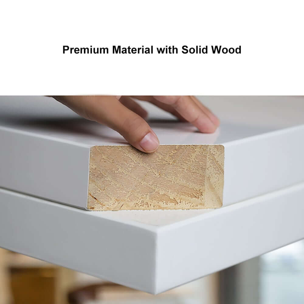 Modern White & Gold Writing Desk with Storage Drawer