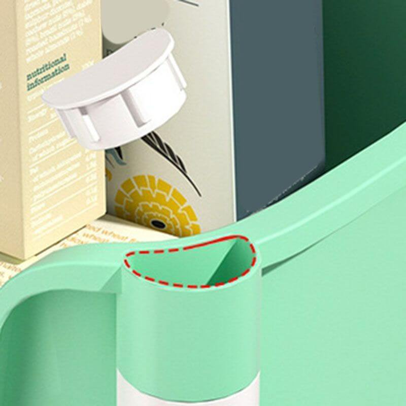 Modern White Kids Bookcase with Colorful Bins and Casters