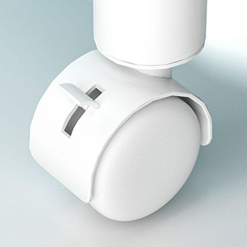 Modern White Kids Bookcase with Colorful Bins and Casters