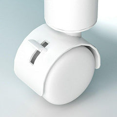 Modern White Kids Bookcase with Colorful Bins and Casters