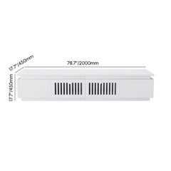 Modern White LED TV Stand For 70-79 Inch TVs, Slatted Design Dimensions