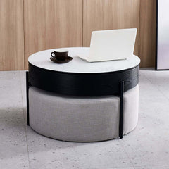 Modern White Lift-Top Coffee Table With Storage, Gold Base