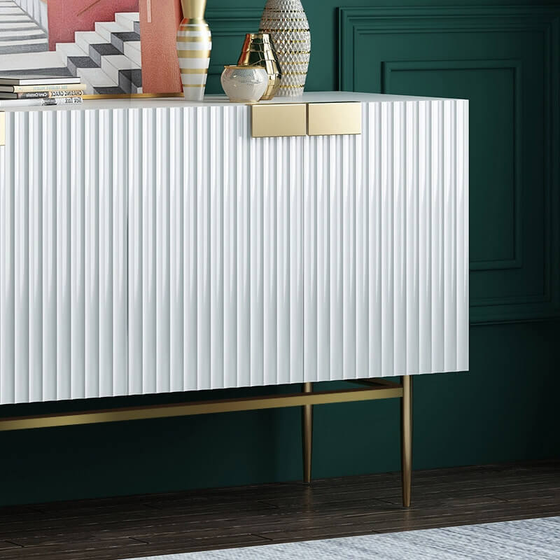 Modern White Manufactured Wood Cabinet With 4 Doors