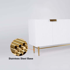 Modern White Manufactured Wood Cabinet With 4 Doors