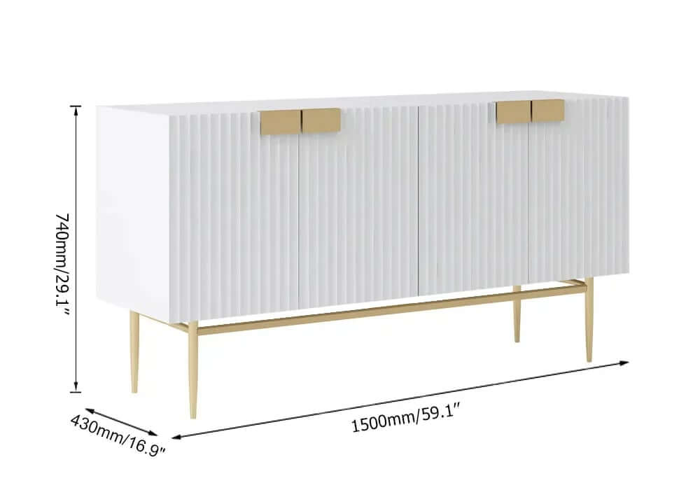 Modern White Manufactured Wood Cabinet With 4 Doors Dimensions