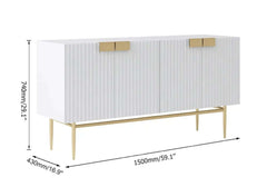 Modern White Manufactured Wood Cabinet With 4 Doors Dimensions