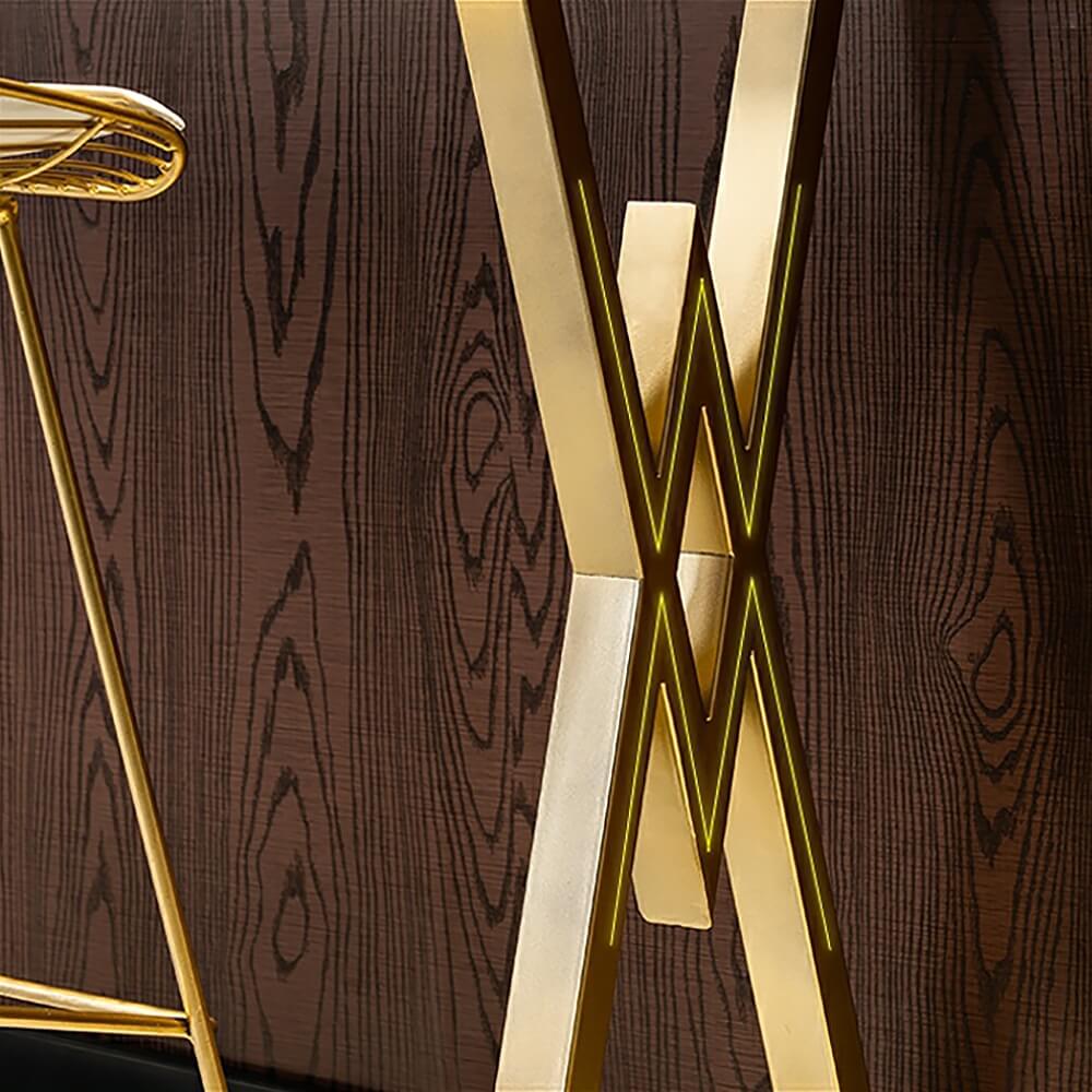 Modern White MDF Bar Counter With Gold Metal Base