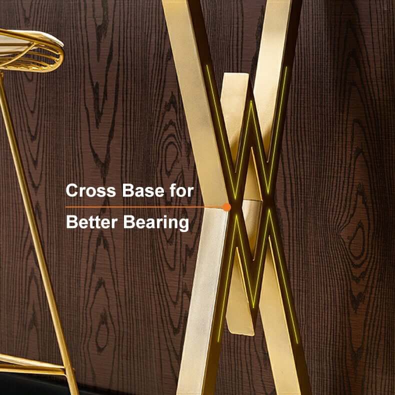 Modern White MDF Bar Counter With Gold Metal Base