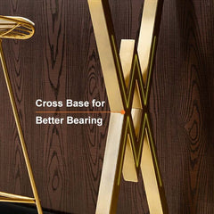 Modern White MDF Bar Counter With Gold Metal Base