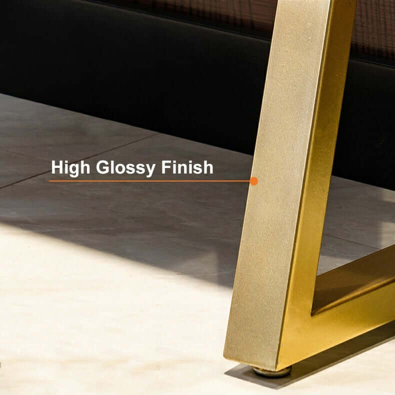 Modern White MDF Bar Counter With Gold Metal Base