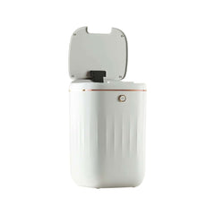 Modern White Motion Sensor Trash Can with Waterproof Design