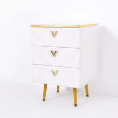 Modern White Nightstand With Drawers, Engineered Wood