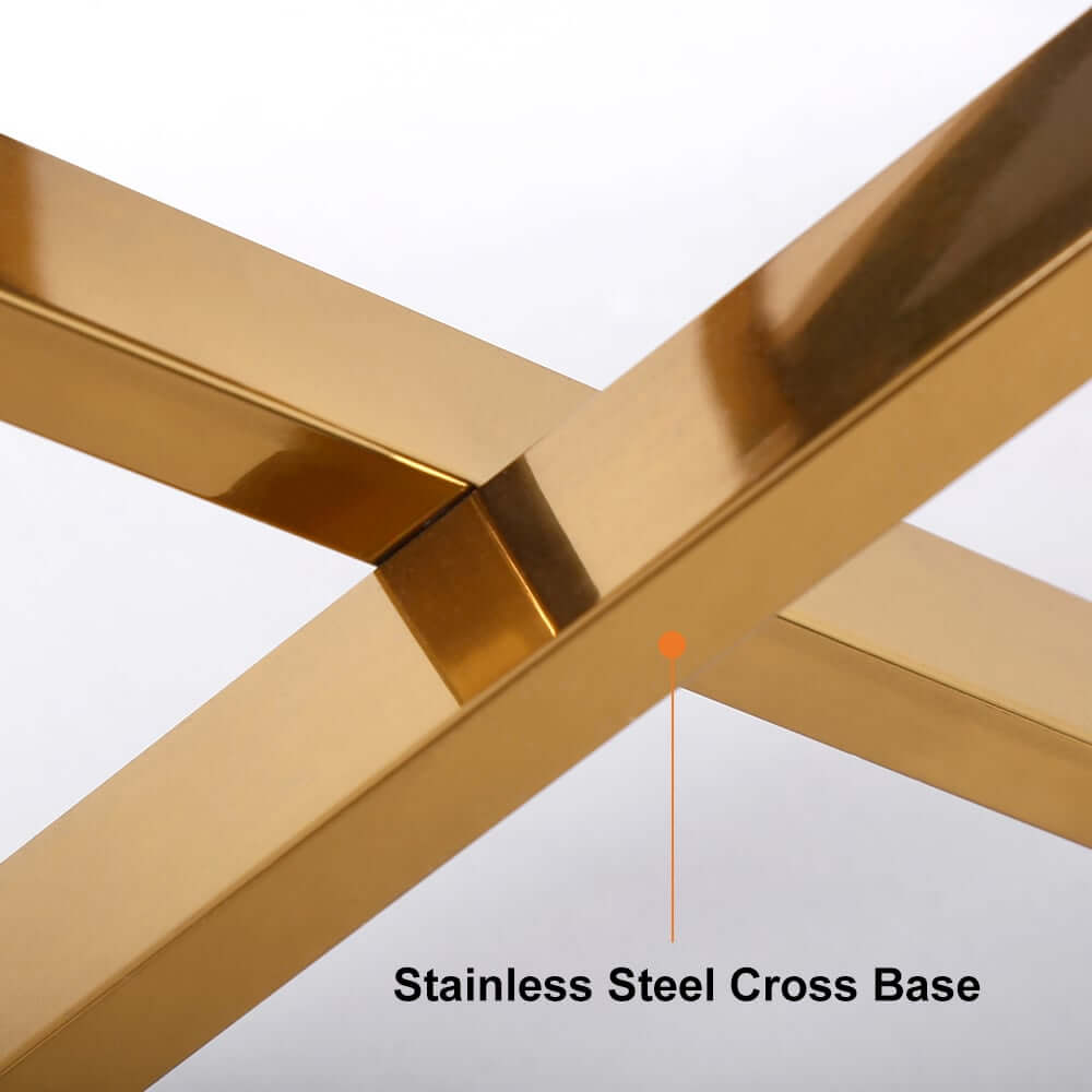 Modern White Pine Nightstand With Gold X Base