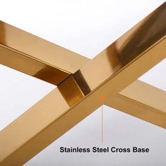 Modern White Pine Nightstand With Gold X Base