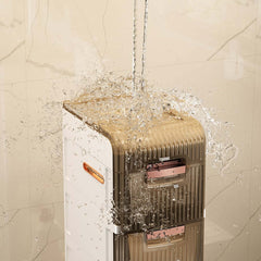 Modern White Plastic Slim Bathroom Storage Cabinet with Drawers