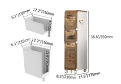 Modern White Plastic Slim Bathroom Storage Cabinet with Drawers Dimensions