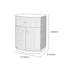 Modern White PU Leather Barrel Nightstand With Drawer Dimensions