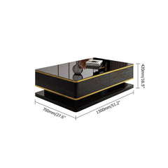 Modern White Rectangle Coffee Table With 4 Drawers Dimensions
