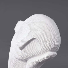 Modern White Resin Abstract Figure Sculpture for Living Room