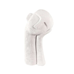 Modern White Resin Abstract Figure Sculpture for Living Room