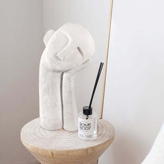 Modern White Resin Abstract Figure Sculpture for Living Room