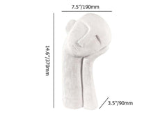 Modern White Resin Abstract Figure Sculpture for Living Room Dimensions