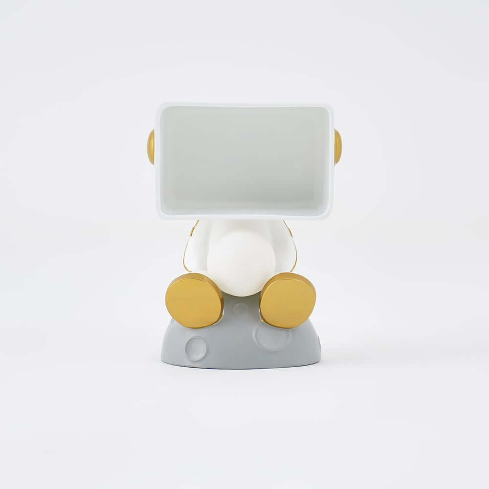 Modern White Resin Nightstand With Shelves And Light