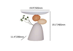 Modern White Resin Novelty Side Table With Pedestal Base Dimensions