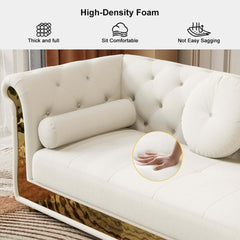 Modern White Sectional Sofa Set With Tufted Back