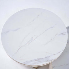 Modern White Sintered Stone Coffee Table Set With Storage
