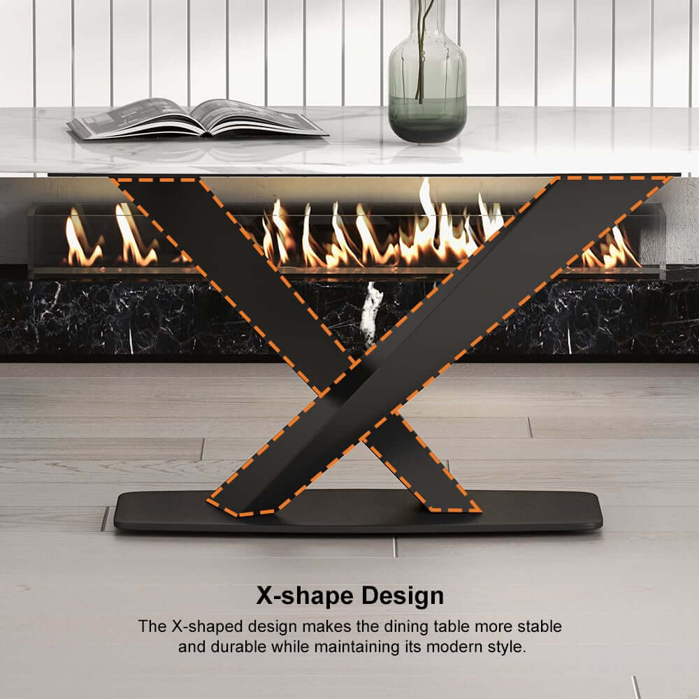 Modern White Sintered Stone Dining Table, Seats 8